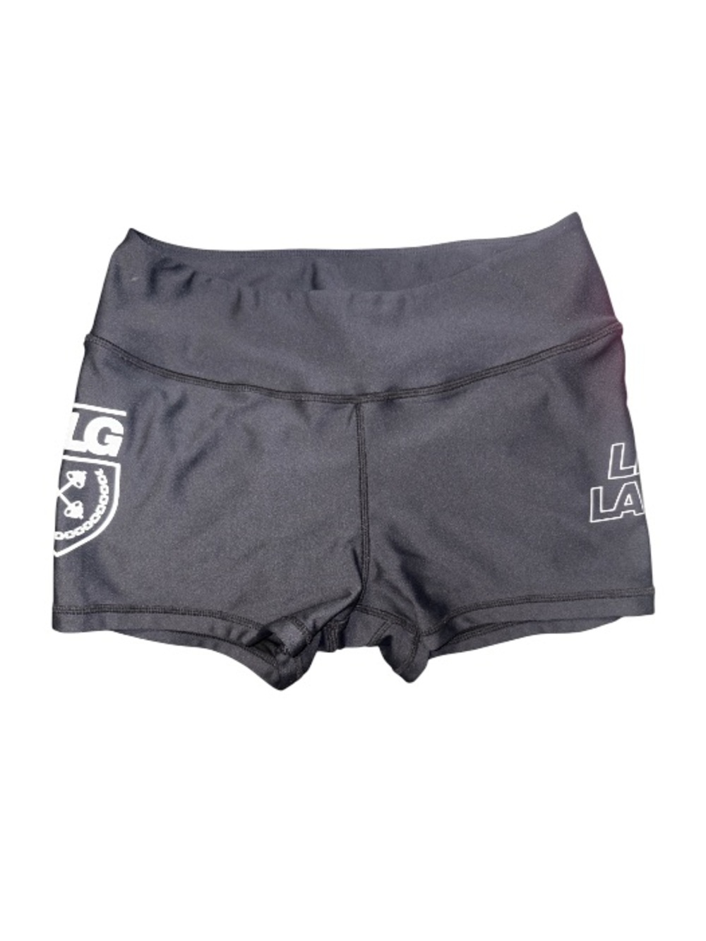 Live Large (LVLG) Black Athletic Shorts - High-Waist Performance